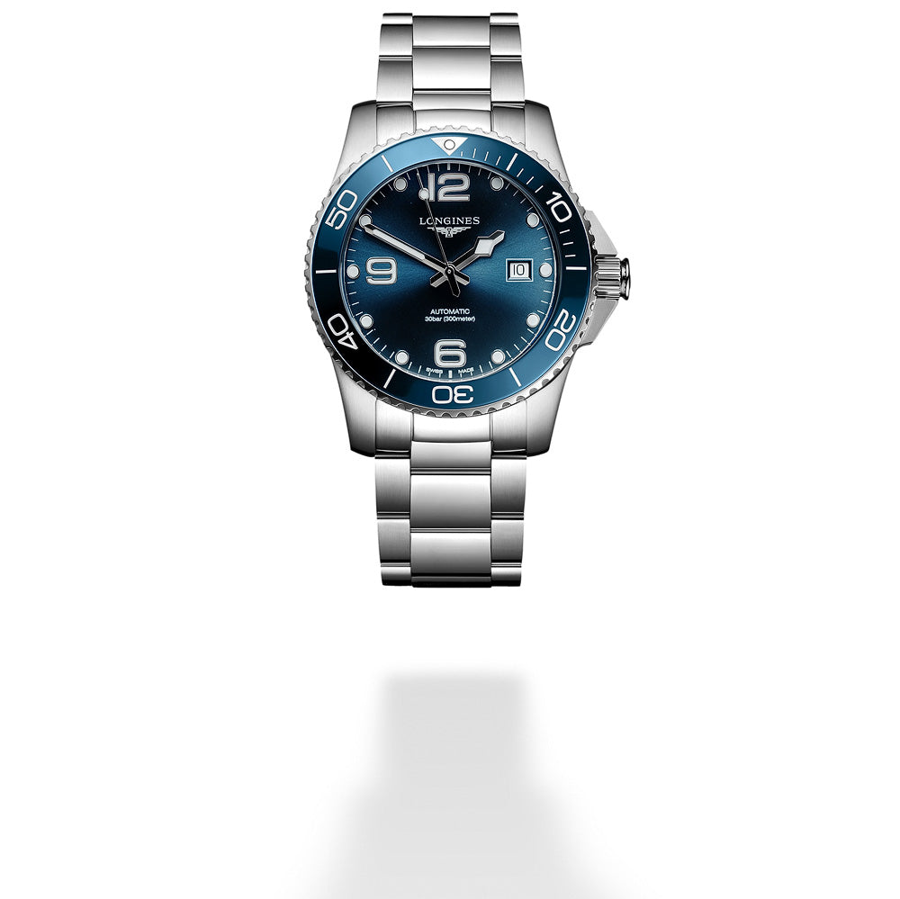 41mm SS Ceramic Bezel Hydroconquest Watch by Longines