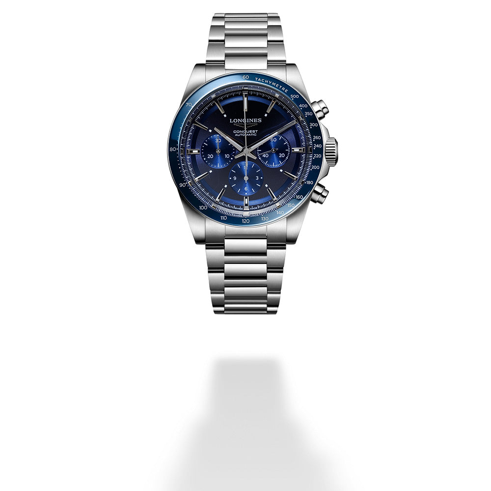 42mm Blue Dial Chronograph Conquest Watch by Longines