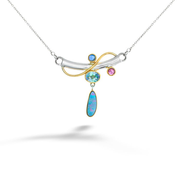 Multi-Stone Bar Necklace by Michou