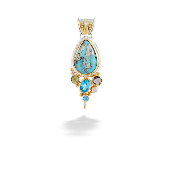 Multi-Stone Drop Pendant by Michou