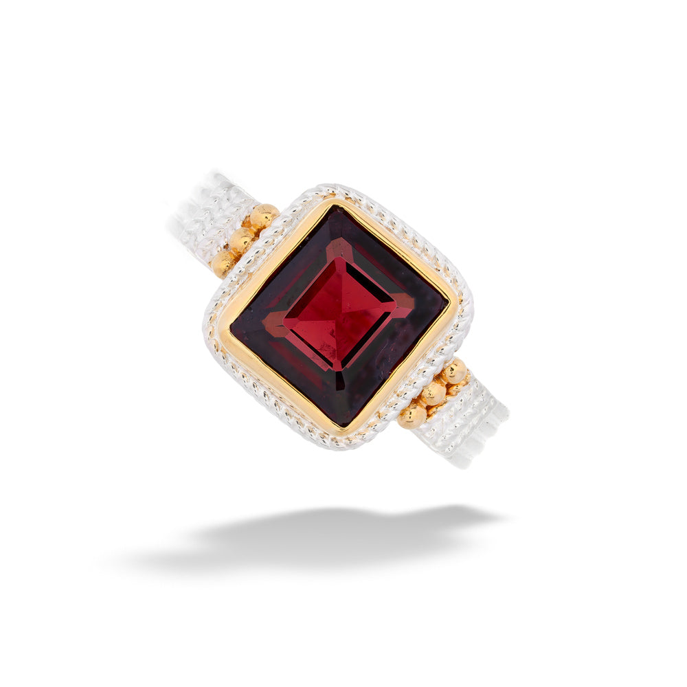 Garnet Ring with Gold Vermeil by Michou