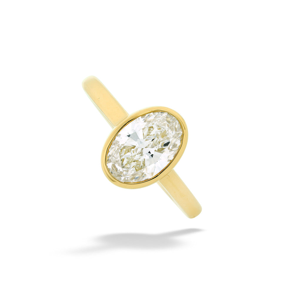 Oval Lab Grown Diamond Bezel Set Engagement Ring