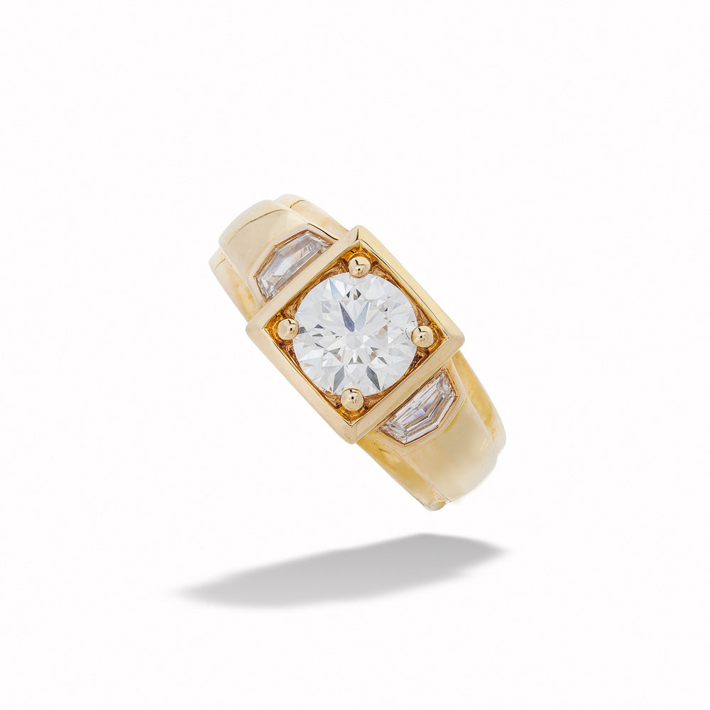 14K Yellow Gold Lab-Grown Diamond Men's Ring