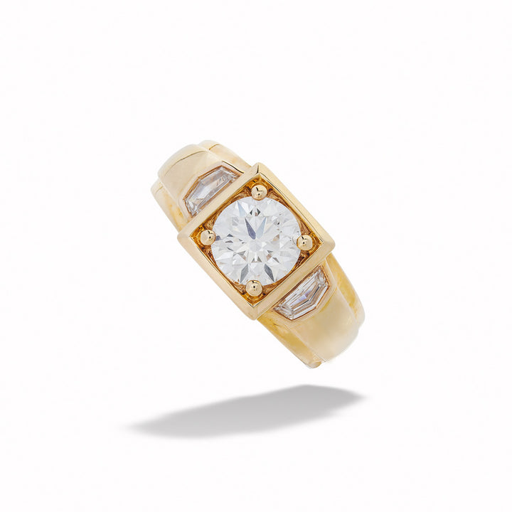 14K Yellow Gold Lab-Grown Diamond Men's Ring