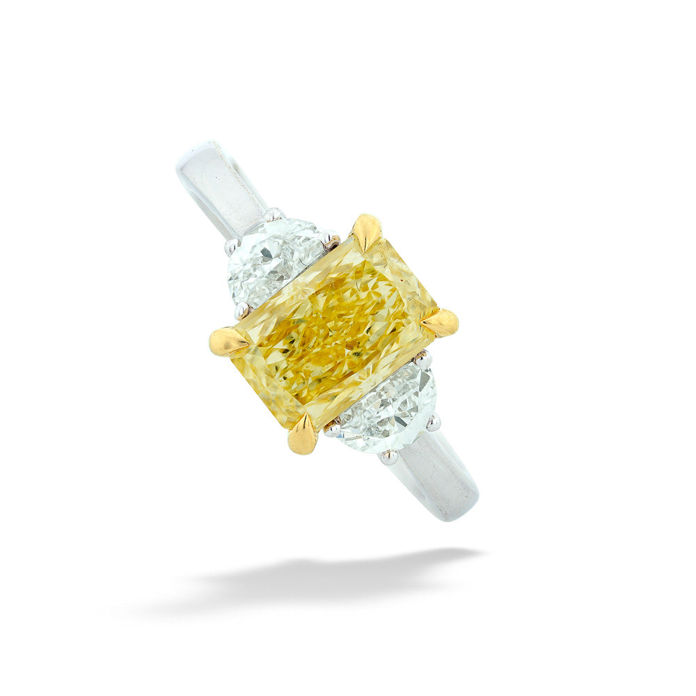 Fancy Vivid Yellow Lab Grown Diamond Ring 