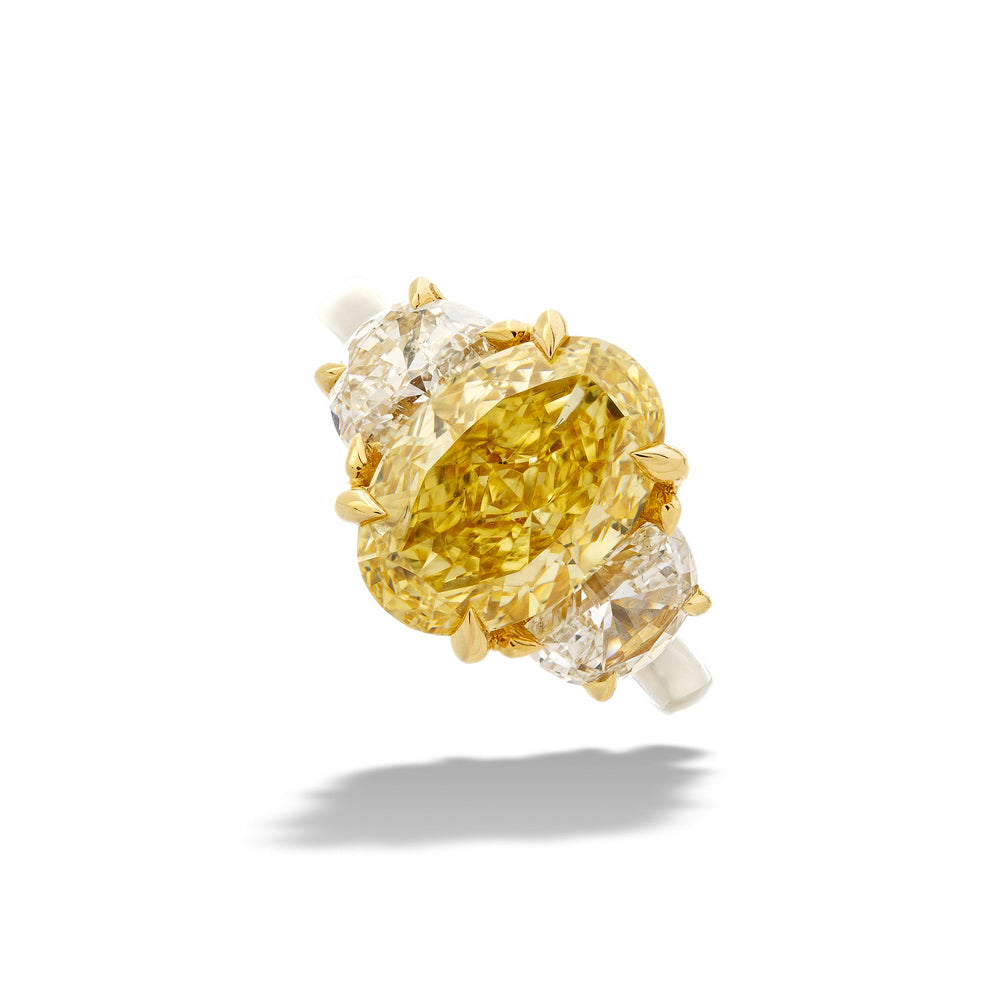 Fancy Intense Yellow Lab-Grown Diamond Three-Stone Ring
