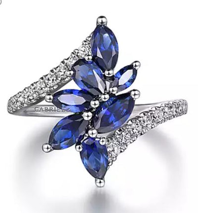 Blue Sapphire & Diamond Lusso Ring by Gabriel & Co.
