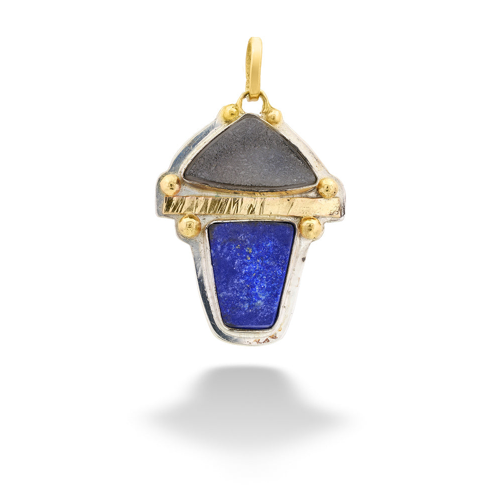 Lapis and Drusy Pendant by The Village Smithe 