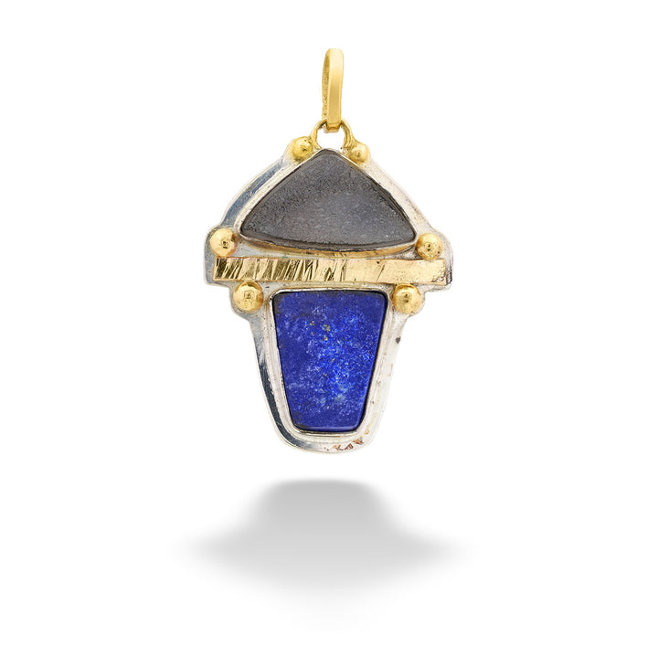 Lapis and Drusy Pendant by The Village Smithe 