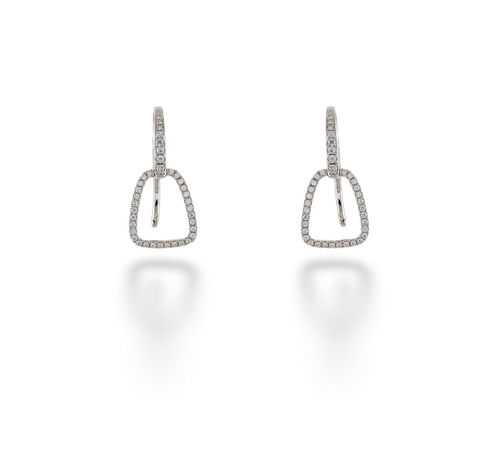 Open Shape Diamond Drop Earrings