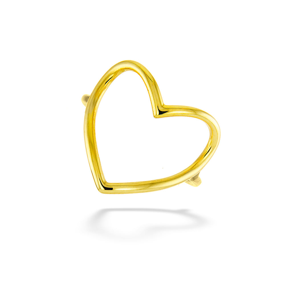 14K Yellow Gold Open Heart Ring