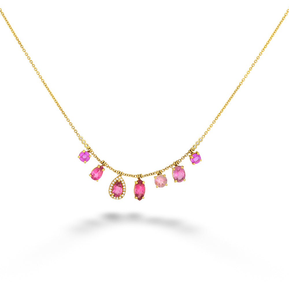 Variety Cut Pink Tourmaline Necklace by Lauren K.