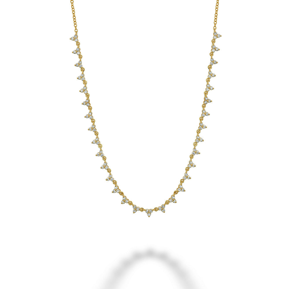 18" 14K Yellow Gold Diamond Necklace
