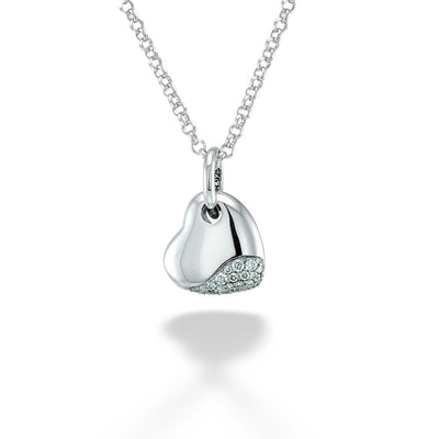 Diamond Heart Pebble Pendant & Chain by John Hardy