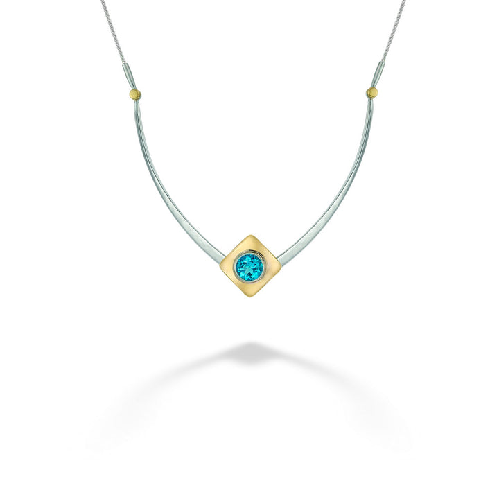 Blue Topaz Riveting Necklace by E.L. Deisgns