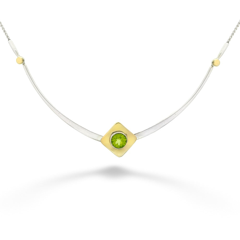 Peridot Riveting Necklace by E.L. Designs 