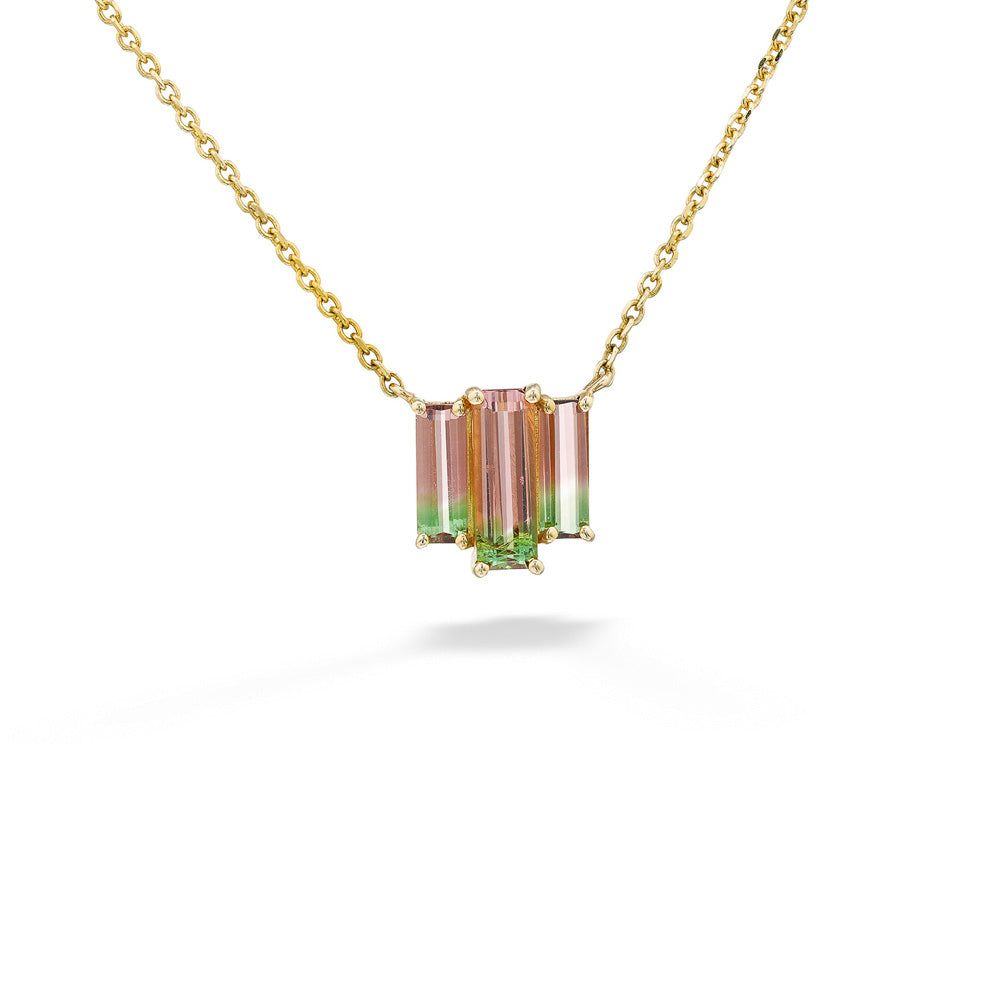 Bi-Color Tourmaline Cluster Necklace by Parle