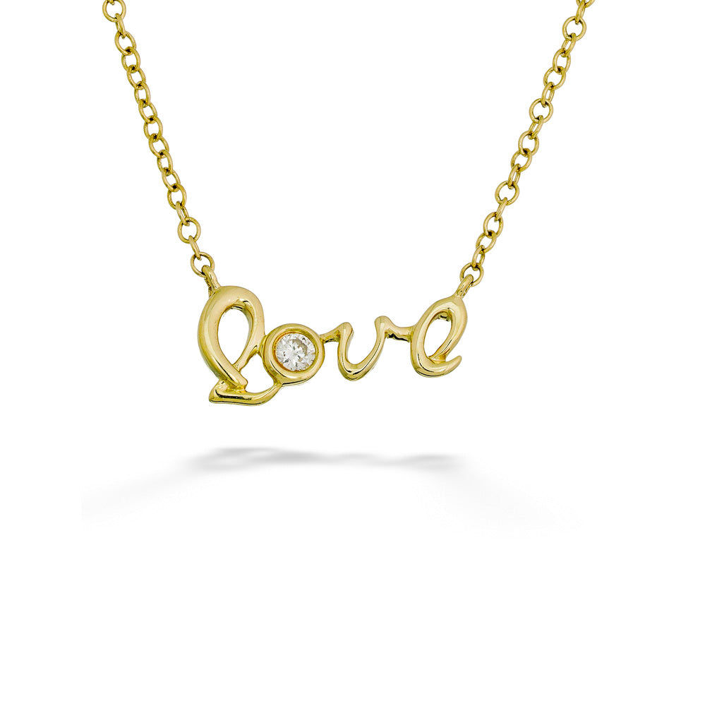 Love Script Necklace with Diamond Accent by Gabriel & Co.