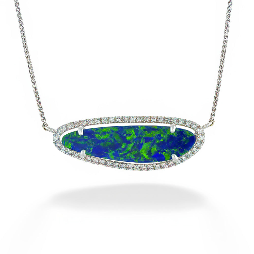 Australian Opal Doublet &  Diamond Necklace by Parle
