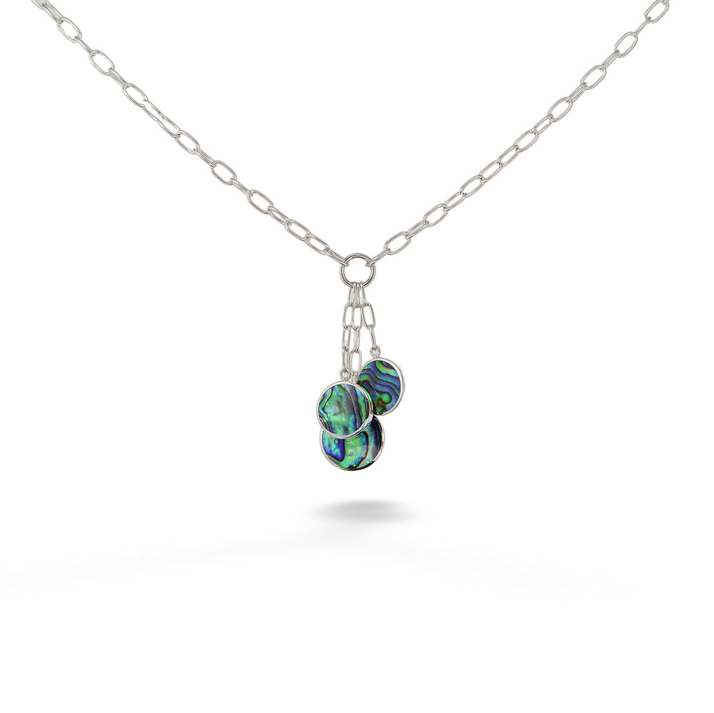 Sterling Silver &  Abalone Drop Necklace by Acleoni