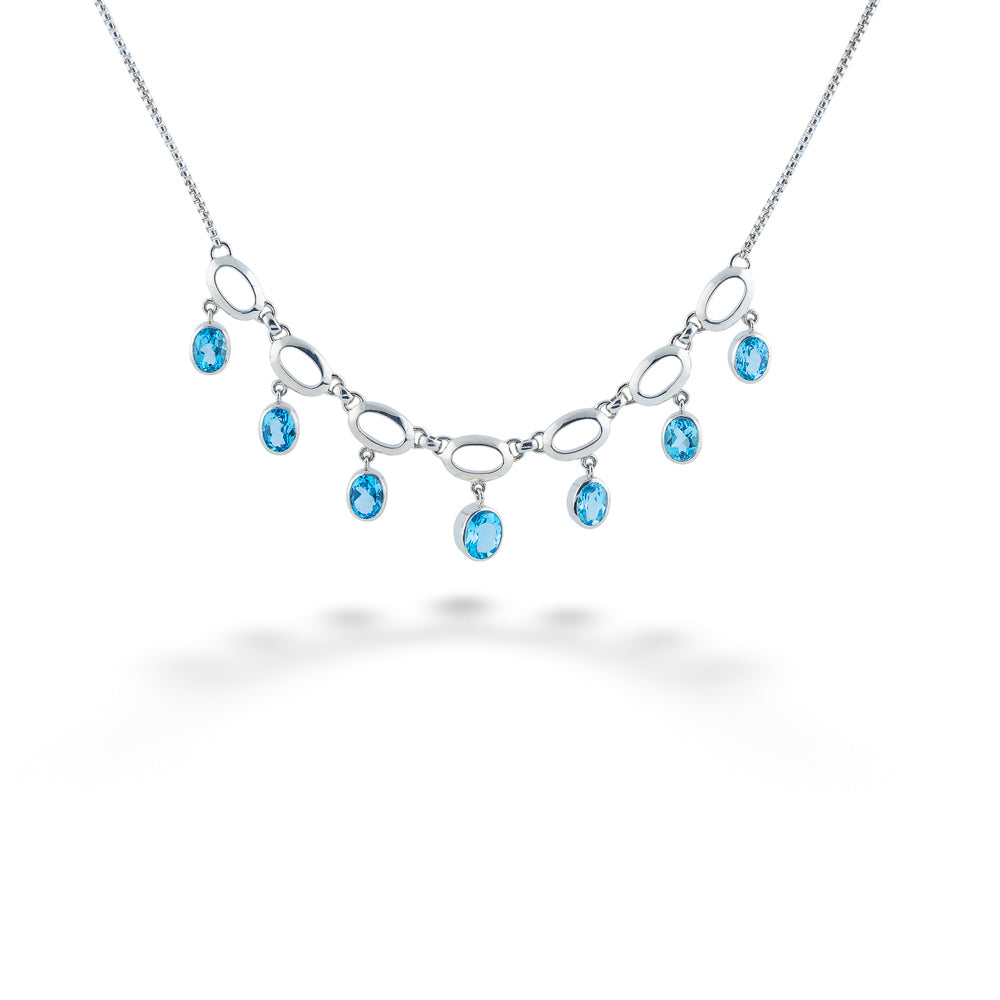 Dangling Blue Topaz Necklace by Acleoni 