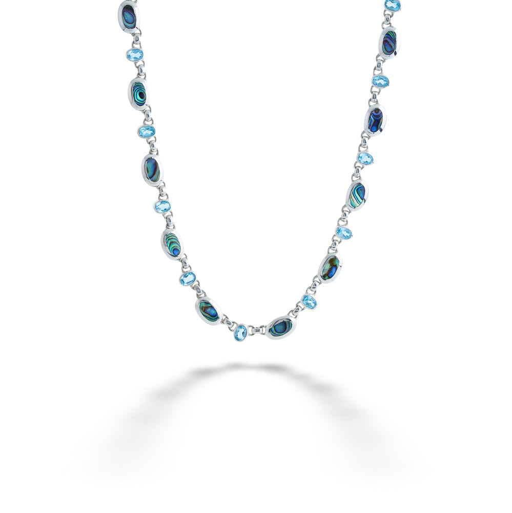 Abalone and Blue Topaz Necklace by Acleoni 