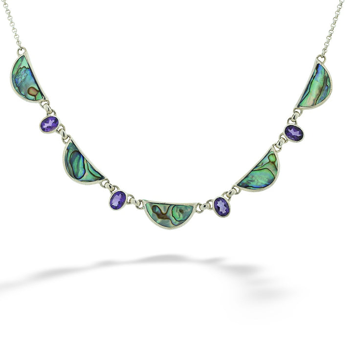 Abalone and Amethyst Necklace by Acleoni