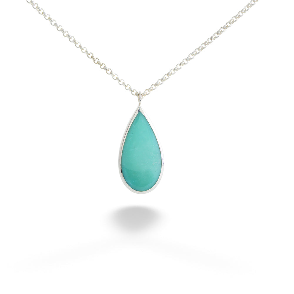 Turquoise Drop Pendant Necklace by Acleoni