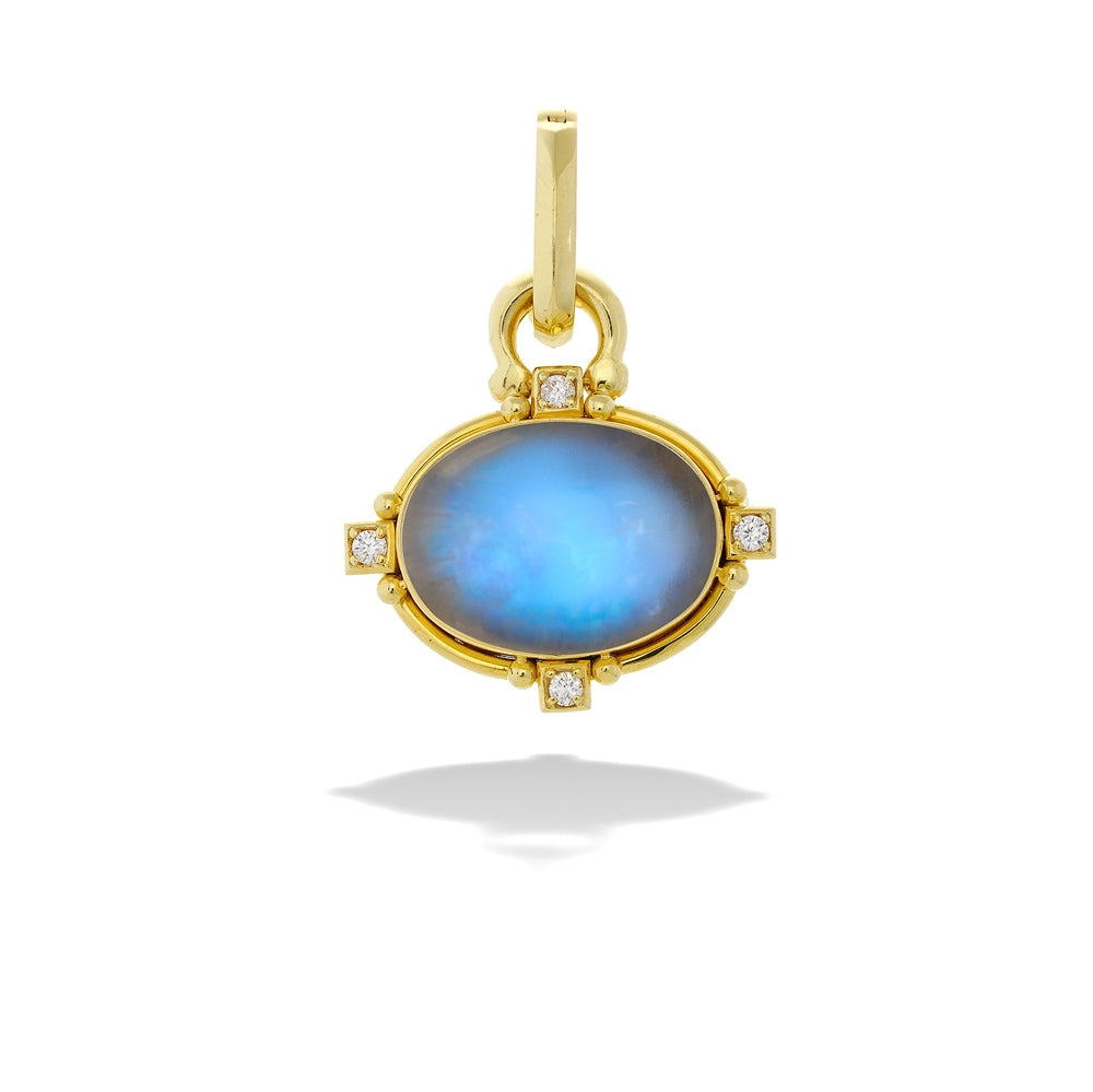  Oval Moonstone and Diamond Pendant by Mazza 