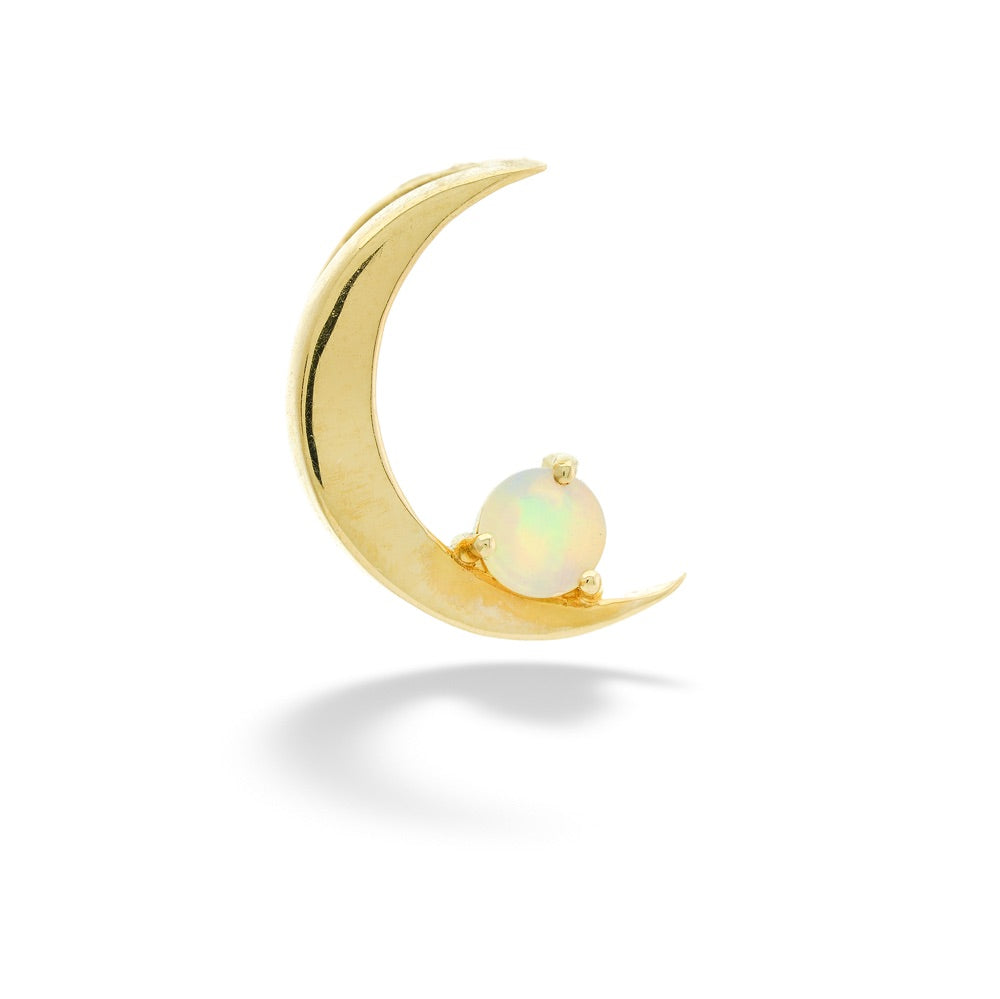 Australian Opal Crescent Moon Pendant by Parle