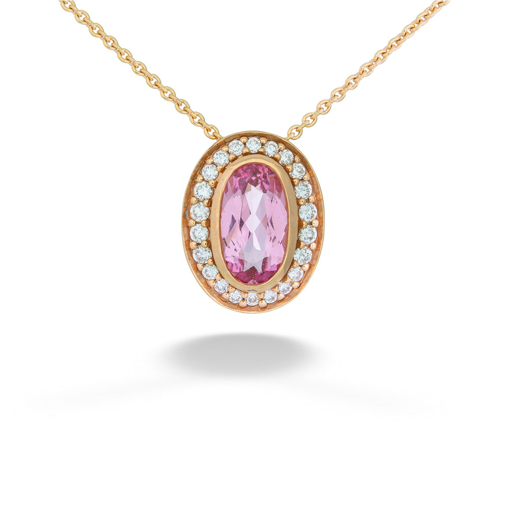 Pink Spinel Pendant Necklace