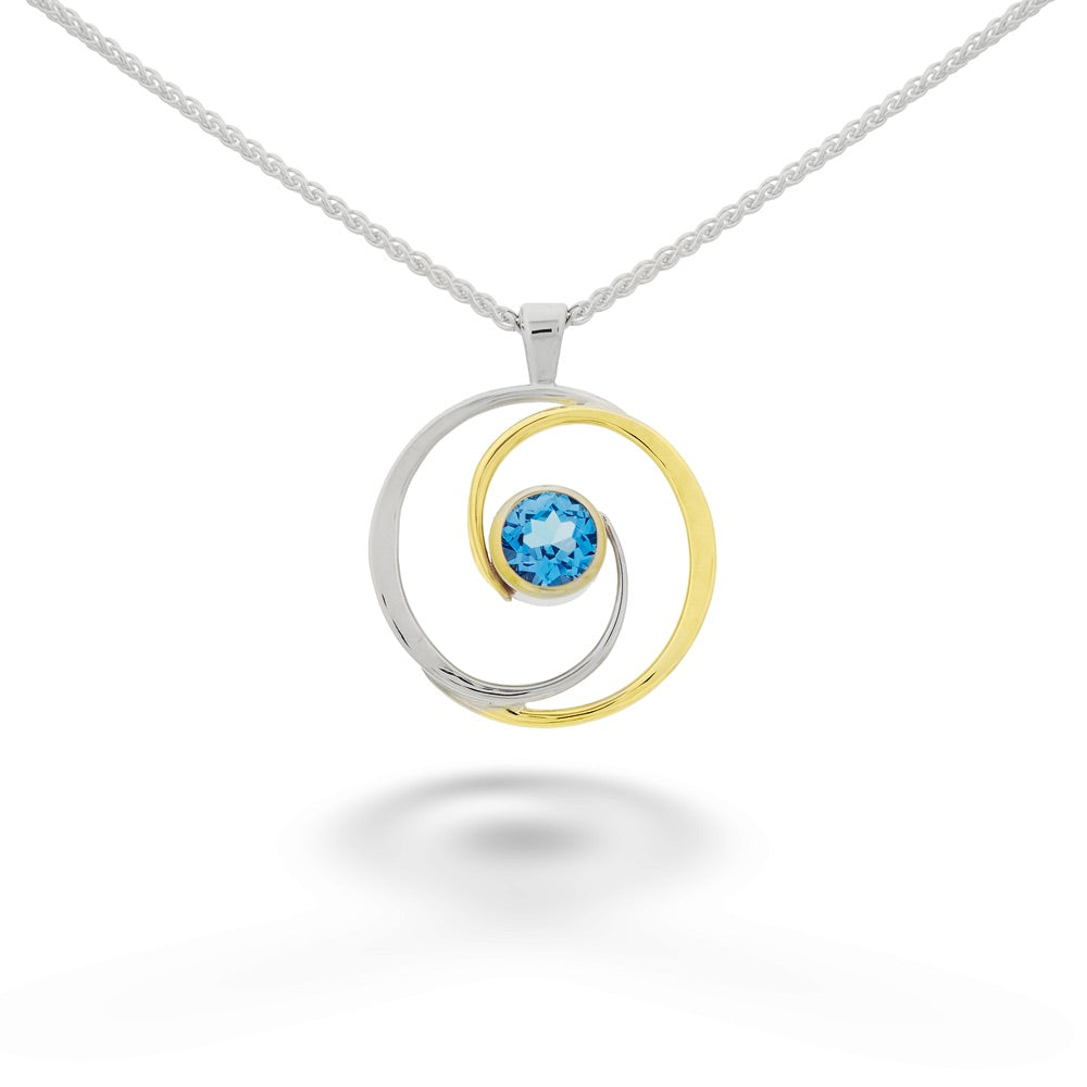 Blue Topaz Tide Pool Pendant Necklace by E.L. Designs