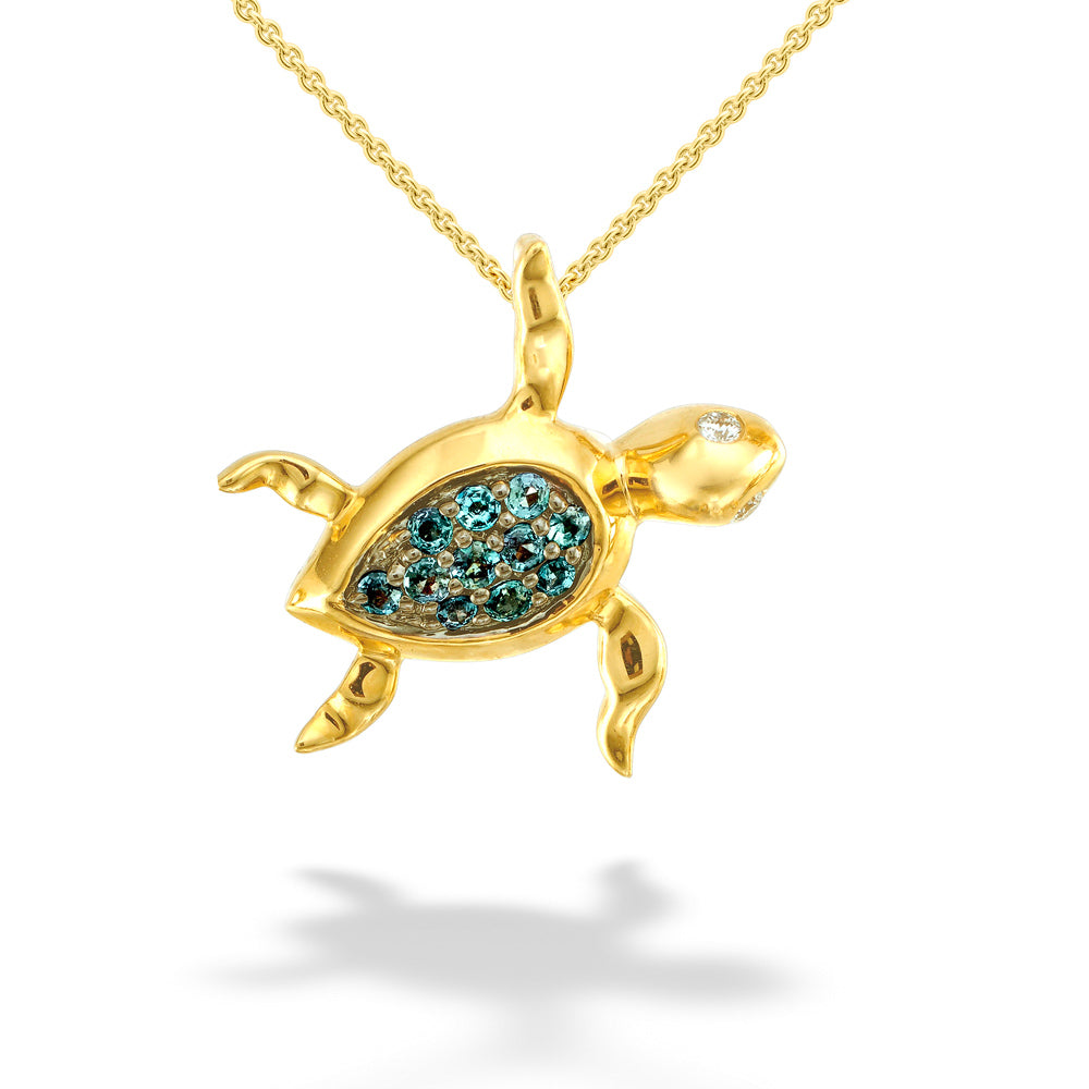 Alexandrite & Diamond Turtle Pendant by Mark Henry