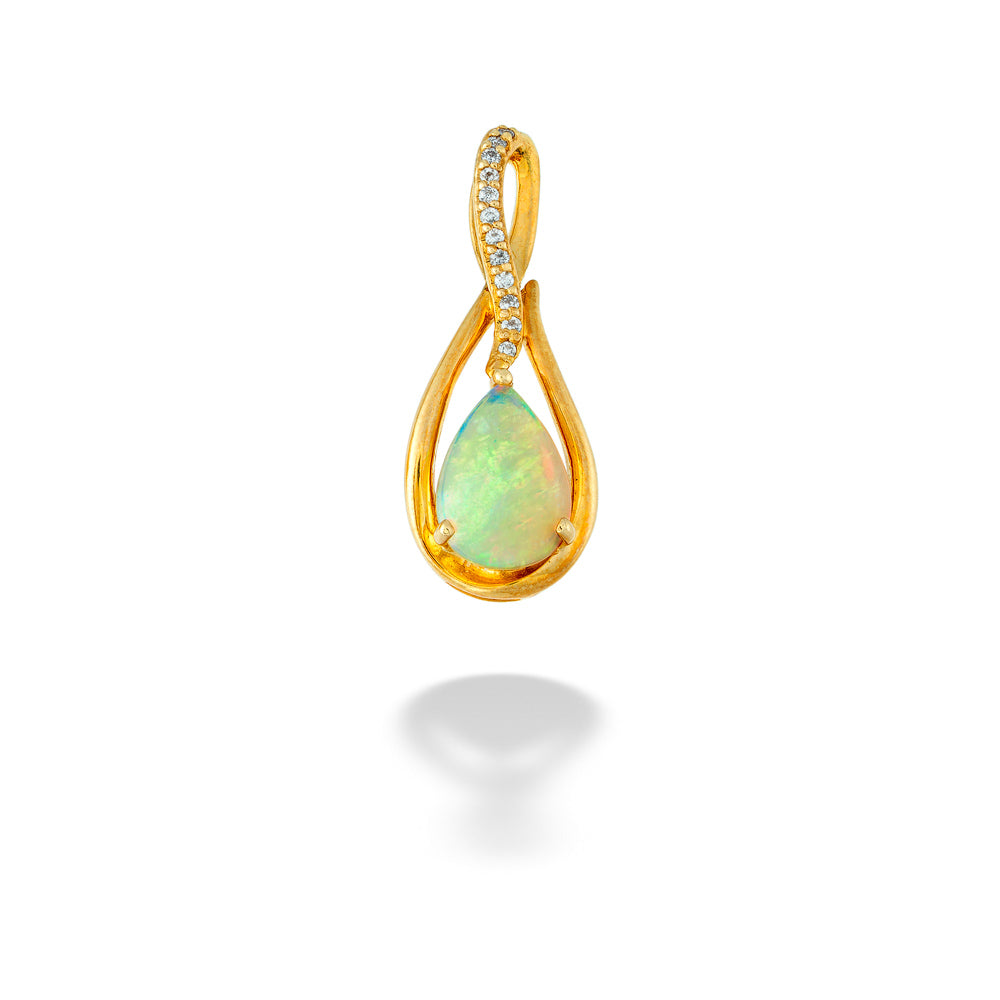 Australian Opal & Diamond Pendant by Parle