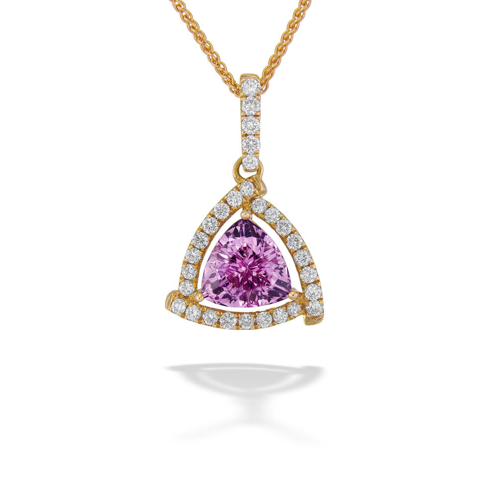 Lotus Garnet Diamond Pendant by Parle