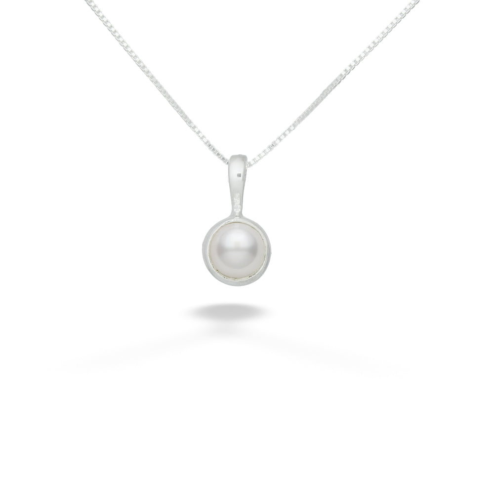 Single Pearl Pendant Necklace by Acleoni