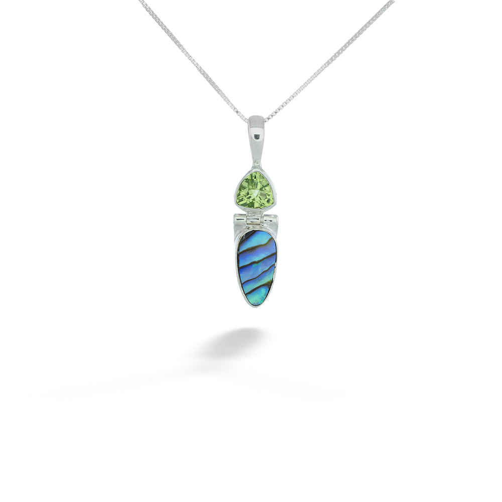 Peridot and Abalone Pendant Necklace by Acleoni