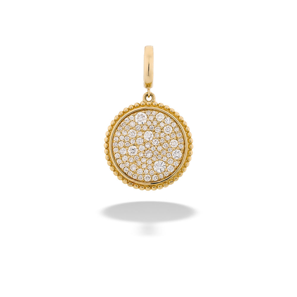 14K Yellow Gold Pave Diamond Medallion Pendant by Gabriel & Co.