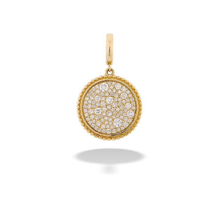 14K Yellow Gold Pave Diamond Medallion Pendant by Gabriel & Co.