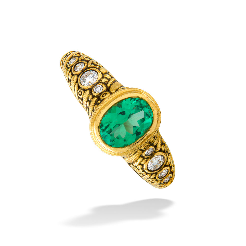 Emerald & Diamond Ring by Alex Sepkus