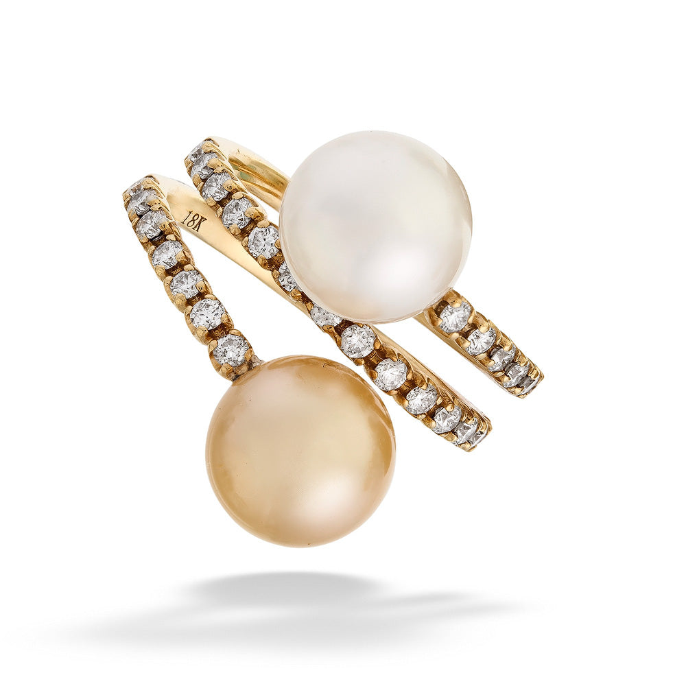 South Sea Pearl & Diamond Wrap Ring