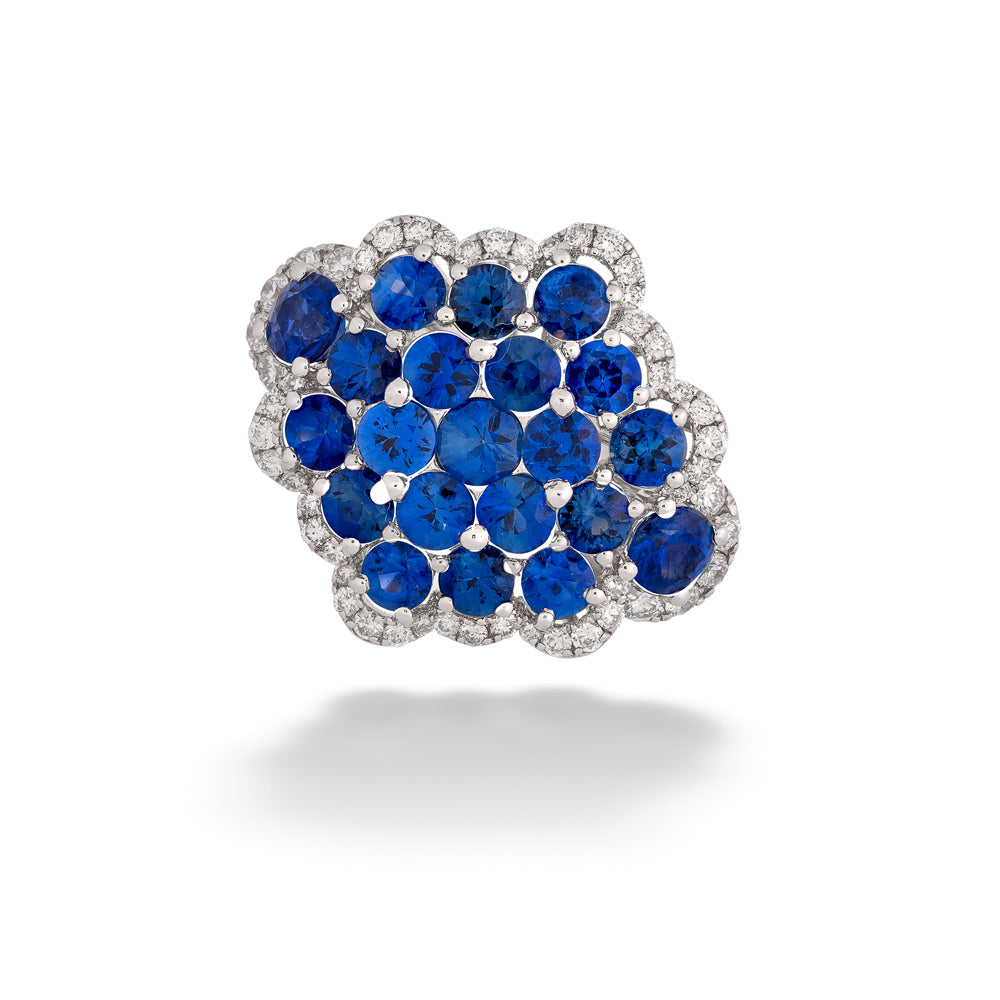 Blue Sapphire and Diamond Cocktail Ring