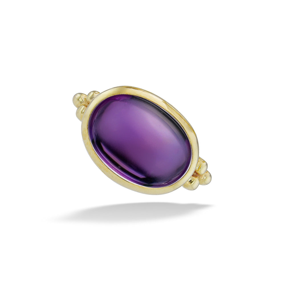 14K Yellow Gold Amethyst Ring by Mazza