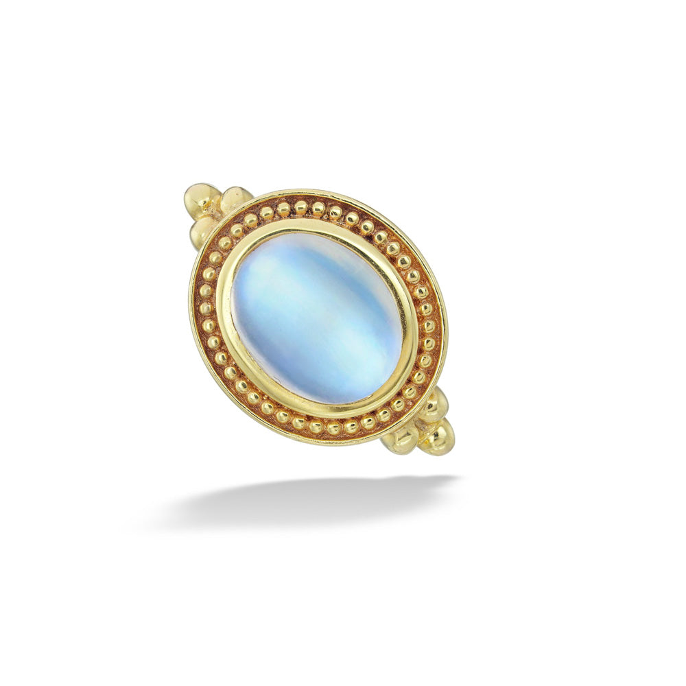 14K Yellow Gold Moonstone Ring by Mazza