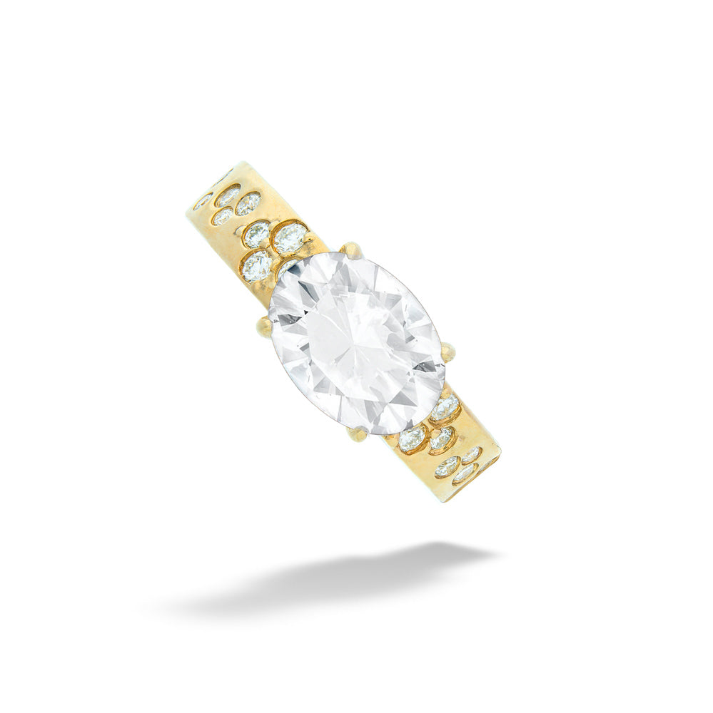 14K Gold East-West Oval-Cut Center Semi-Mount by Valina
