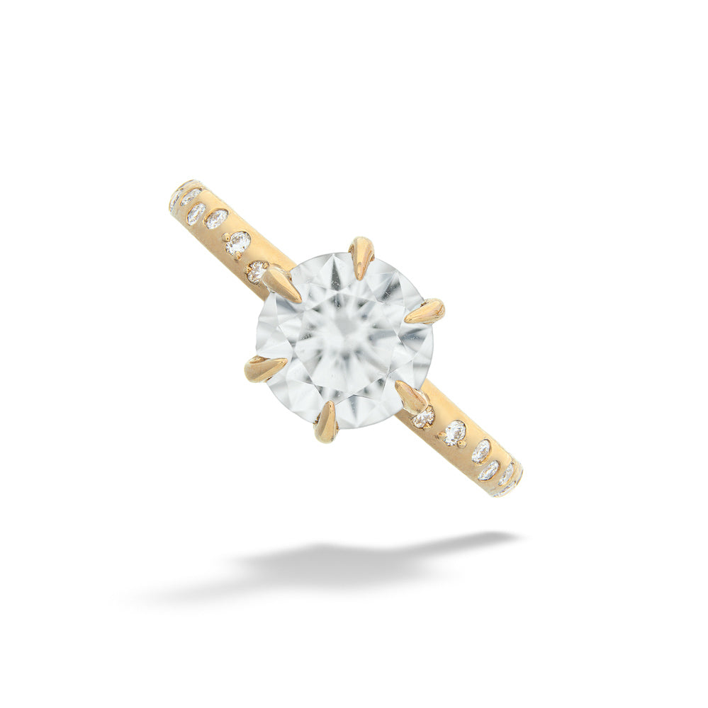 14K Gold Round 6-Prong Center Semi-Mount by Valina