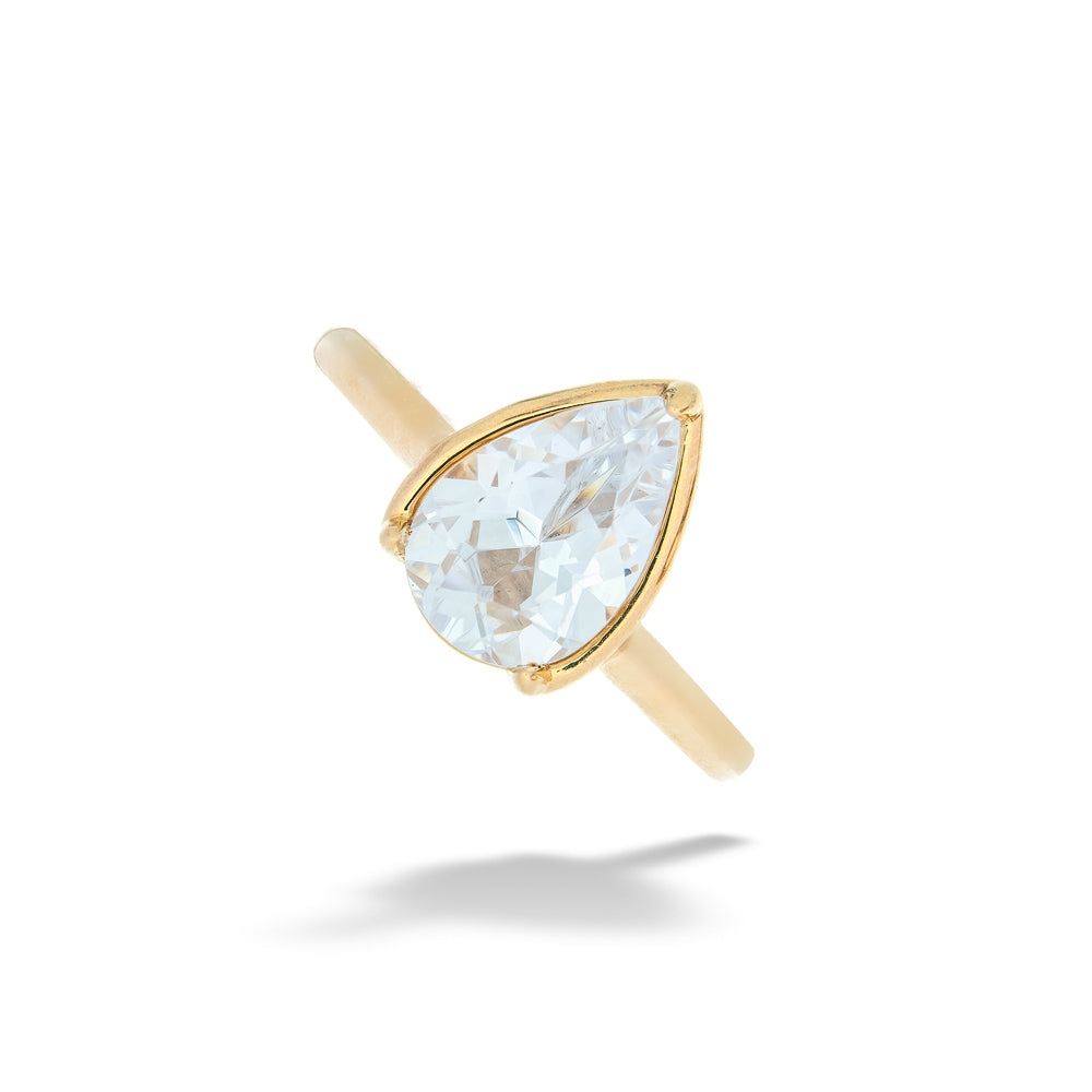 14K Gold Pear-Shaped Center Semi-Mount by Valina