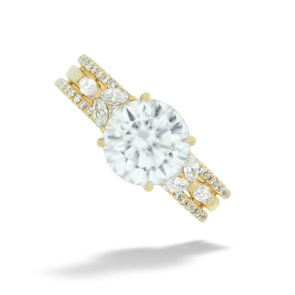 The 14K Gold Round Center Semi-Mount by Valina