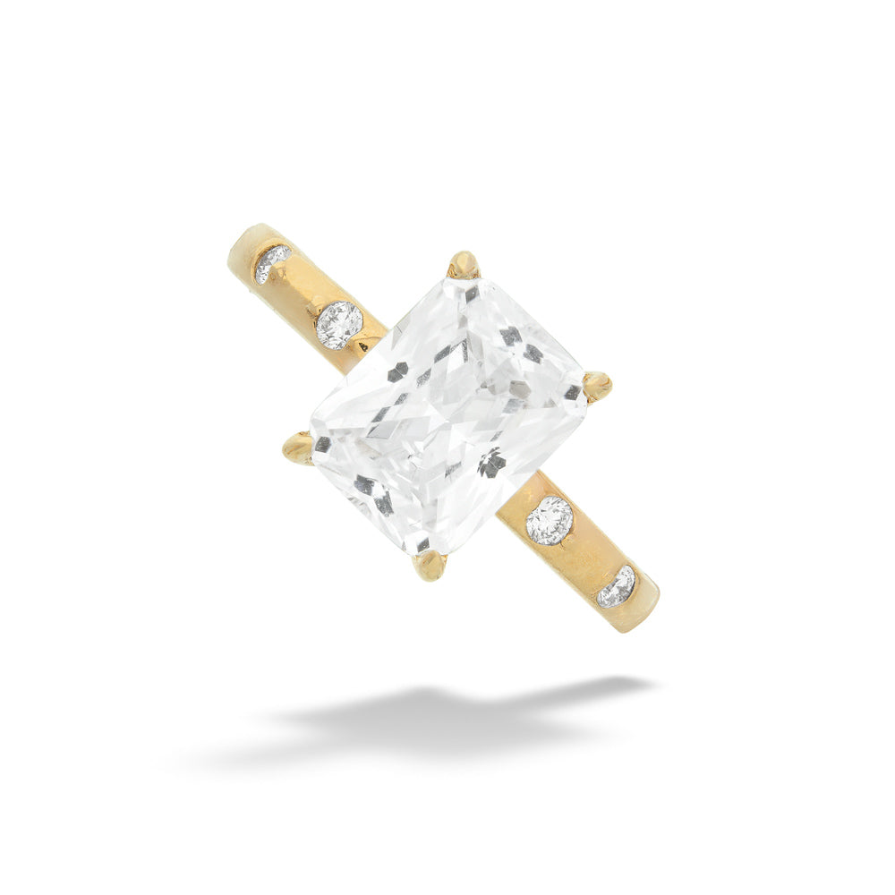 The 14K Gold Radiant-Cut Center Semi-Mount by Valina