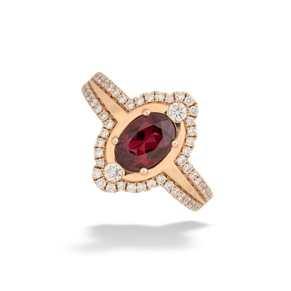 Red Spinel Rose Gold Ring 